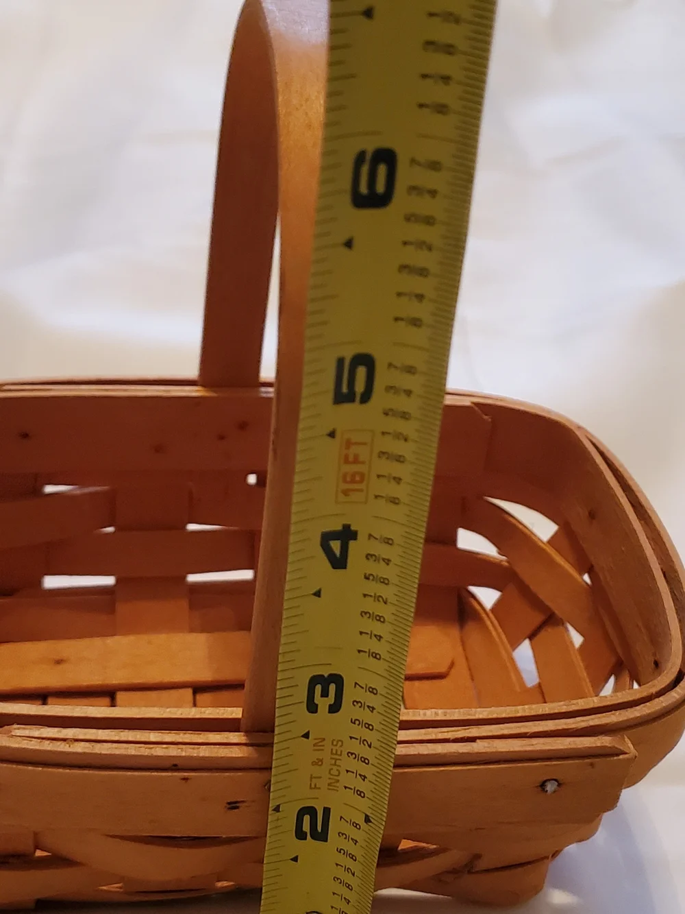 1995 Longaberger Woven Wood Basket in Natural Brown